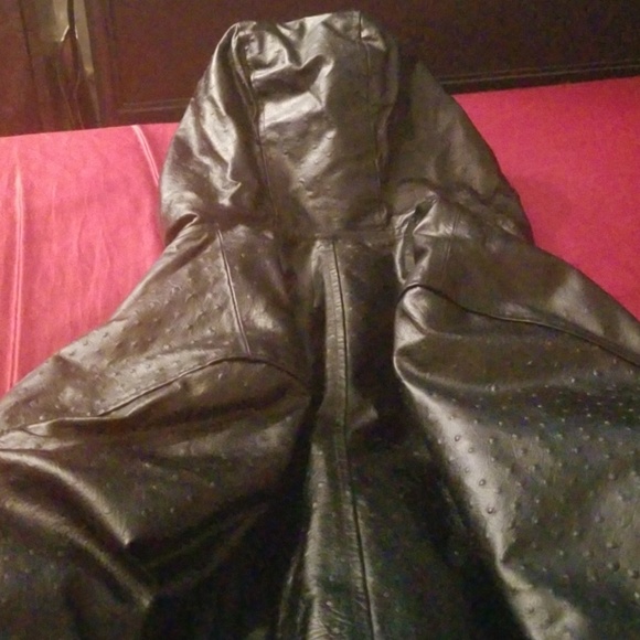 MEN'S EXCELLED 100% BLACK LEATHER 2XL COAT W/HOOD! - Picture 7 of 8